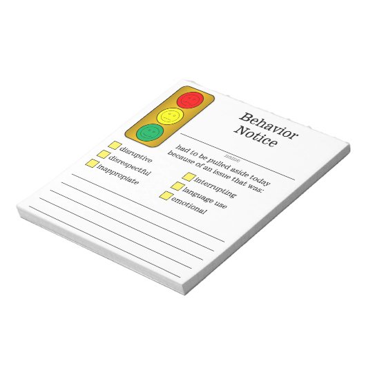 Bericht "Gedrag lichte student stoppen" Notitieblok (Linkerzijde)