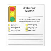 Bericht "Gedrag lichte student stoppen" Notitieblok (Voorkant)