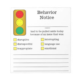 Bericht "Gedrag lichte student stoppen" Notitieblok