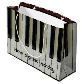  bericht Grand Birthday Piano Keys Large Cadeautasje (Achterkant Gekanteld)