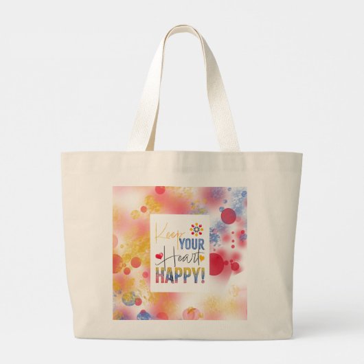 Bericht - houd je hart gelukkig grote tote bag (Achterkant)