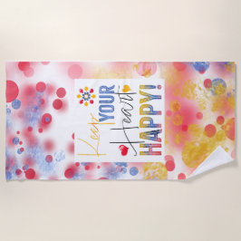 Bericht - houd je hart gelukkig strandlaken