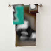 Bericht in a Bottle: Abstract bruin, Blauwgroen, B Bad Handdoek (Insitu)