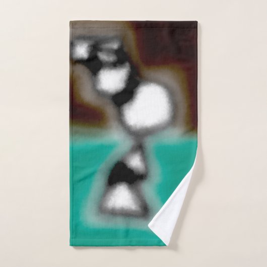 Bericht in a Bottle: Abstract bruin, Blauwgroen, B Bad Handdoek (Handdoek)