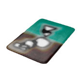 Bericht in a Bottle: Abstract bruin, Blauwgroen, B Badmat (Gekanteld)