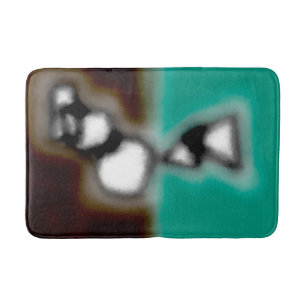 Bericht in a Bottle: Abstract bruin, Blauwgroen, B Badmat