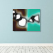 Bericht in a Bottle: Abstract bruin, Blauwgroen, B Canvas Afdruk (Insitu (Houten vloer))