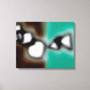 Bericht in a Bottle: Abstract bruin, Blauwgroen, B Canvas Afdruk