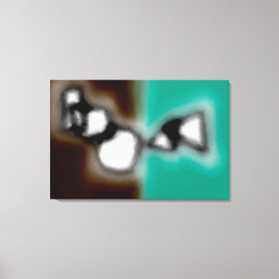 Bericht in a Bottle: Abstract bruin, Blauwgroen, B Canvas Afdruk