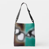 Bericht in a Bottle: Abstract bruin, Blauwgroen, B Crossbody Tas (Achterkant)