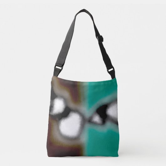 Bericht in a Bottle: Abstract bruin, Blauwgroen, B Crossbody Tas (Voorkant)