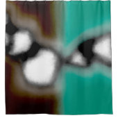 Bericht in a Bottle: Abstract bruin, Blauwgroen, B Douchegordijn (Voorkant)