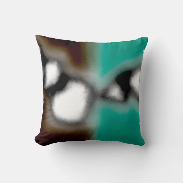Bericht in a Bottle: Abstract bruin, Blauwgroen, B Kussen (Voorkant)