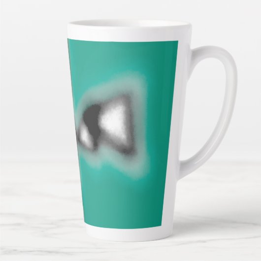 Bericht in a Bottle: Abstract bruin, Blauwgroen, B Latte Mok (Rechts)