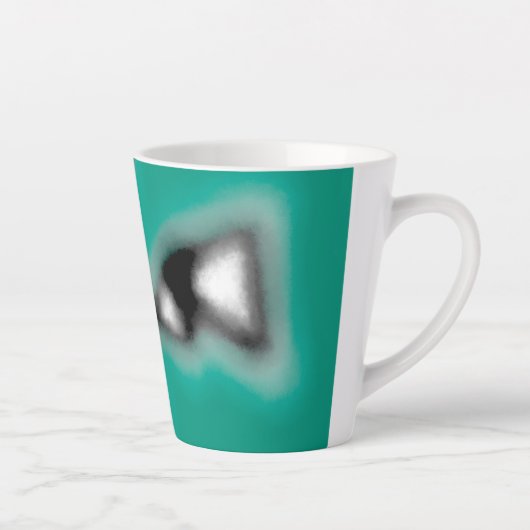 Bericht in a Bottle: Abstract bruin, Blauwgroen, B Latte Mok (Rechts)