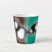 Bericht in a Bottle: Abstract bruin, Blauwgroen, B Latte Mok (Voorkant)