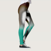 Bericht in a Bottle: Abstract bruin, Blauwgroen, B Leggings (Rechts)