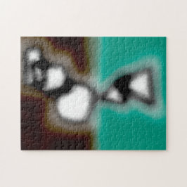 Bericht in a Bottle: Abstract bruin, Blauwgroen, B Legpuzzel