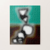 Bericht in a Bottle: Abstract bruin, Blauwgroen, B Legpuzzel (Verticaal)