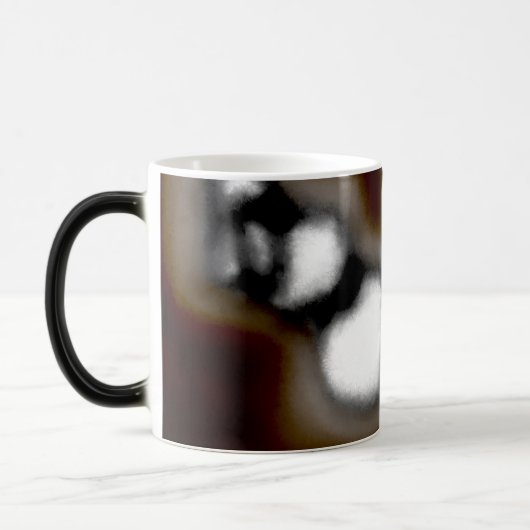 Bericht in a Bottle: Abstract bruin, Blauwgroen, B Magische Mok (Links)