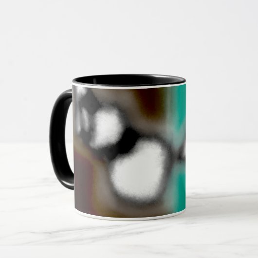 Bericht in a Bottle: Abstract bruin, Blauwgroen, B Mok (Voorkant links)