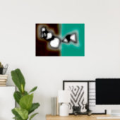 Bericht in a Bottle: Abstract bruin, Blauwgroen, B Poster (Thuiskantoor)