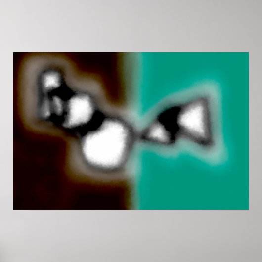 Bericht in a Bottle: Abstract bruin, Blauwgroen, B Poster (Voorkant)