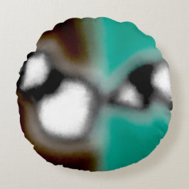 Bericht in a Bottle: Abstract bruin, Blauwgroen, B Rond Kussen