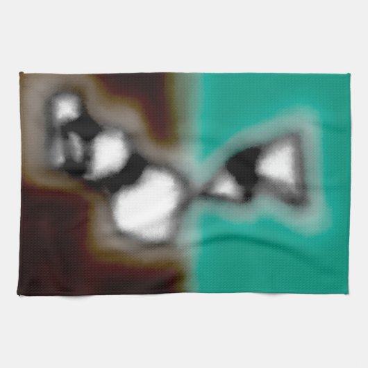 Bericht in a Bottle: Abstract bruin, Blauwgroen, B Theedoek (Horizontaal)