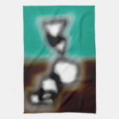 Bericht in a Bottle: Abstract bruin, Blauwgroen, B Theedoek (Verticaal)