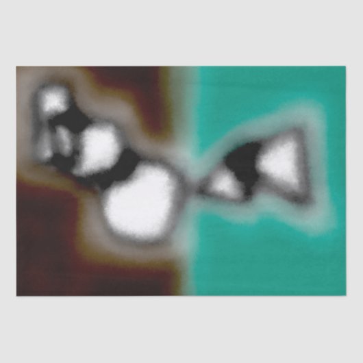 Bericht in a Bottle: Abstract bruin, Blauwgroen, B Tissuepapier (Voorkant)