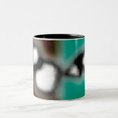 Bericht in a Bottle: Abstract bruin, Blauwgroen, B Tweekleurige Koffiemok (Center)