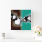 Bericht in a Bottle: Abstract bruin, Blauwgroen, B Vierkante Klok (Huis)