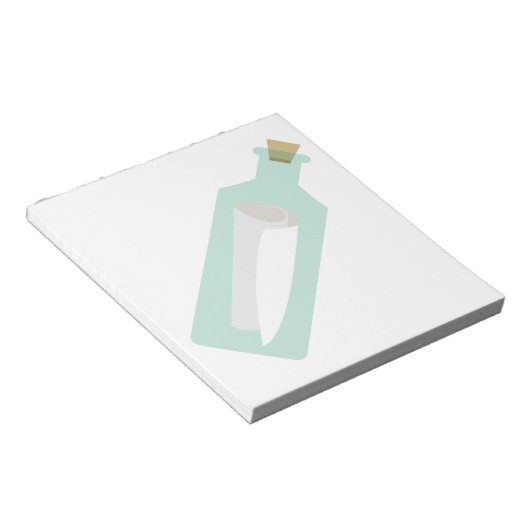 Bericht in de fles notitieblok (Schuin)