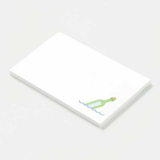Bericht in de fles post-it® notes (Schuin)