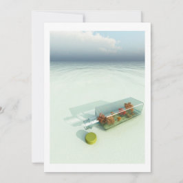 Bericht in de flessenuitnodiging kaart