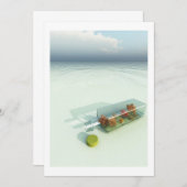 Bericht in de flessenuitnodiging kaart (Voorkant / Achterkant)