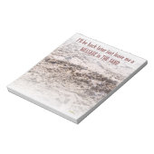 Bericht in de zand notitieblok (Linkerzijde)