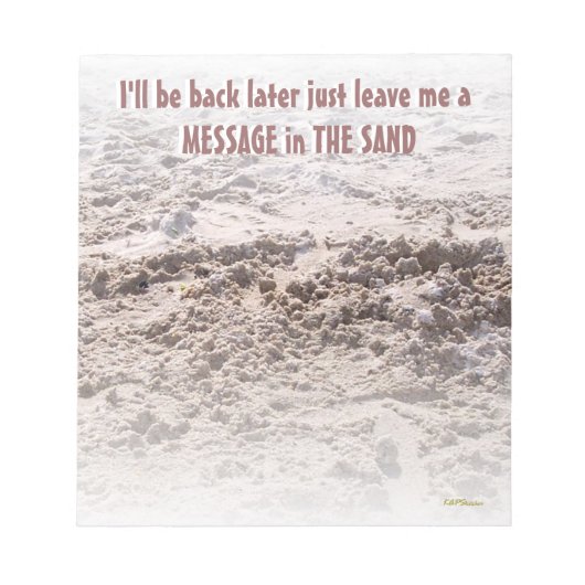 Bericht in de zand notitieblok (Voorkant)