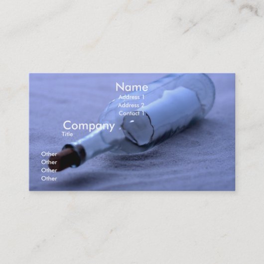 Bericht in de zand visitekaartje (Voorkant)