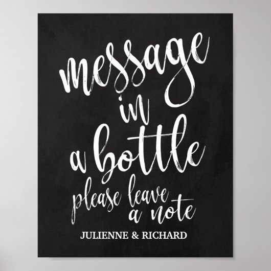 Bericht in een 8 x 10 Chalkboard Wedding Sign van  Poster (Voorkant)