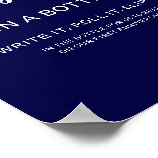 Bericht in een bottelaar met een brute marineslag poster (Hoek)