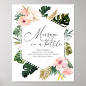 Bericht in een Bottle Guest Book Sign Vrijgezellen Poster (Voorkant)