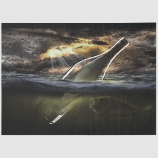 Bericht in een Bottle Ocean 20-x30 Ontkoppeling Tissuepapier (Voorkant)