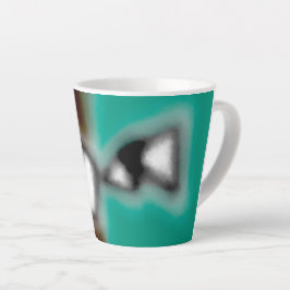 Bericht in een fles: Abstract Bruin, Teal, Z&W Latte Mok