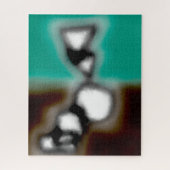 Bericht in een fles: Abstract Bruin, Teal, Z&W Legpuzzel (Verticaal)