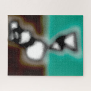 Bericht in een fles: Abstract Bruin, Teal, Z&W Legpuzzel