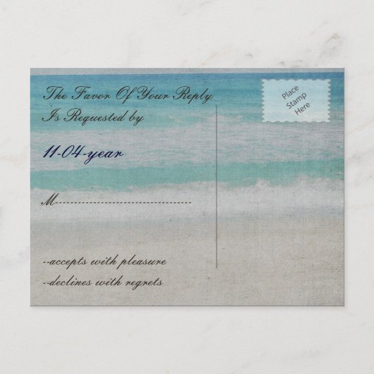 Bericht in een fles Beach Weddenschap Uitnodiging Briefkaart (Achterkant)