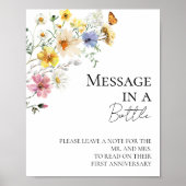 Bericht in een fles Boho bruiloft Gast Boek teken Poster (Voorkant)