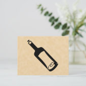 Bericht in een fles. briefkaart (Staand voorkant)